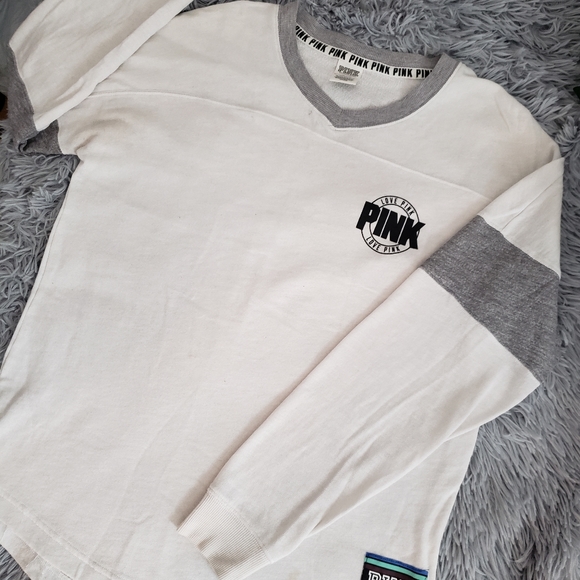 PINKbyV.S. | White/Rainbow Varsity Long Sleeve! - Picture 2 of 8
